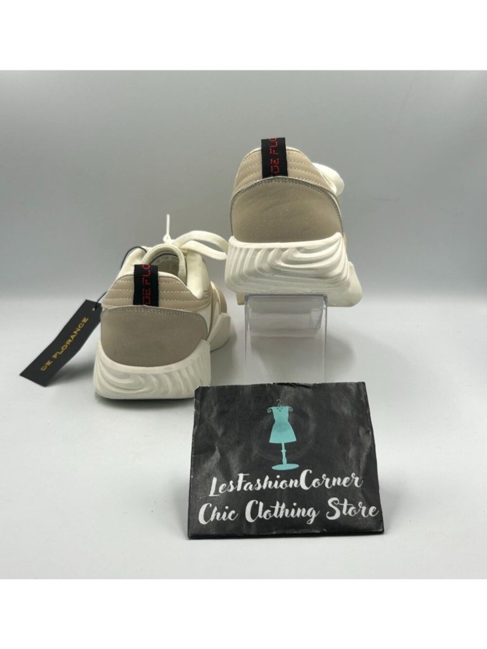 NWT De Florance Women's Beige White Cloudea Arch Support Sneakers Size 10 3330 - Picture 5 of 16